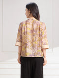 Twilight Loose Fit Yellow Purple Cheongsam Top