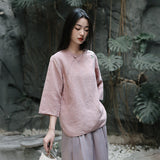 Nova Linen Embroidered Cheongsam Top