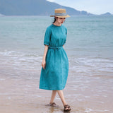Crane Linen-Cotton Floral Cheongsam Dress