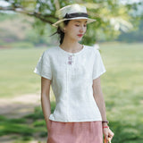 Lena Linen Embroidered Vintage Cheongsam Top