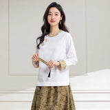 Grande Embroidered White Cheongsam Top