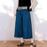 Henriette Wide-Leg Cotton Cheongsam Pants