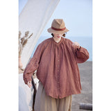 Tatiana Linen Rosewood Pink Cheongsam Top