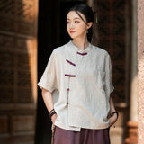 Arabella Linen Tencel Cheongsam Top