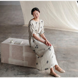 Delilah Floral Suede Cheongsam Dress