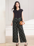 Kira 2-Piece Black Green Pattern Cheongsam Set