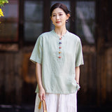 Equinox Linen Lyocell Cheongsam Top