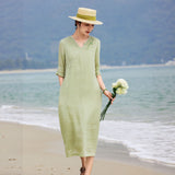 Sparkle Ramie Embroidered A-Line Cheongsam Dress