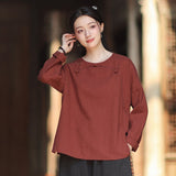 Priscilla Linen Caramel Vintage Cheongsam Top