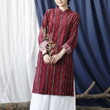 Francesca Corduroy Floral Cheongsam Dress
