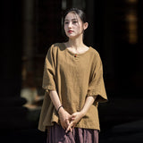 Dusk Ramie Blend Cheongsam Top
