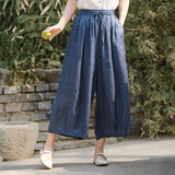 Xiomara Indigo Hemp Wide-Leg Cheongsam Pants