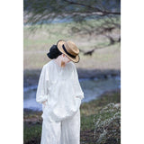 Bellatrix Light Linen White Cheongsam Top