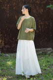 Nerissa Cotton-Ramie Tie-Dye Cheongsam Top