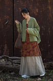 Antique Green Cotton Cheongsam Coat