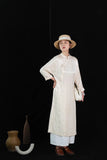 Amara Cotton-Linen Jacquard Cheongsam Dress