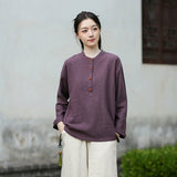 Pearl Linen Color Loose Cheongsam Top