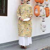 Dame Floral Cotton Cheongsam Dress