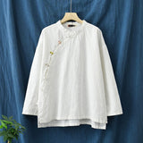 Jessamine Cotton-Linen Vintage Cheongsam Top