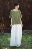 Nerissa Cotton-Ramie Tie-Dye Cheongsam Top