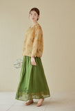 Marcella Hand-Painted Ramie Long Cheongsam Skirt