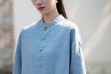 Taya Linen Cotton Modern Qipao Top