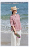 Imogen Lotus Pink Ramie Cheongsam Top