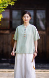 Equinox Linen Lyocell Cheongsam Top
