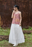 Patrician Linen Ramie Spliced Tie-Dye Tank Cheongsam Top