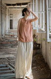 Cosmos Thin Tie-Dye Ramie Cotton Cheongsam Vest
