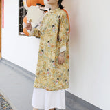 Dame Floral Cotton Cheongsam Dress