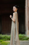 Willa Cotton-Linen Dirty Dye Cheongsam Dress