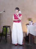 Esmeralda Linen Wide-Leg Cheongsam Pants