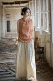 Cosmos Thin Tie-Dye Ramie Cotton Cheongsam Vest