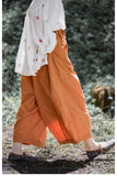 Dragon Wide-Leg Cotton Cheongsam Pants