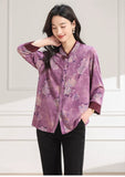 Tara Light Purple Floral Cheongsam Top