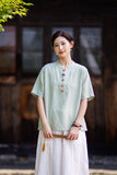 Equinox Linen Lyocell Cheongsam Top