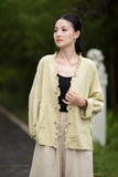 Philippa Loose Batwing Sleeve Ramie Cheongsam Coat