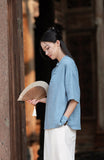 Taya Linen Cotton Modern Qipao Top
