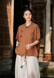Arabella Linen Tencel Cheongsam Top