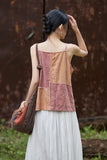 Patrician Linen Ramie Spliced Tie-Dye Tank Cheongsam Top