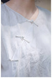 Bellatrix Light Linen White Cheongsam Top