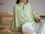 Undine Light Green Tie-Dye Cheongsam Cardigan