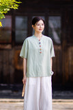 Equinox Linen Lyocell Cheongsam Top