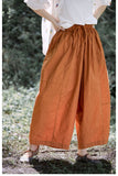 Dragon Wide-Leg Cotton Cheongsam Pants