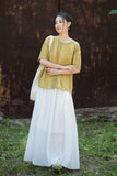 Nerissa Cotton-Ramie Tie-Dye Cheongsam Top