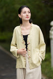 Philippa Loose Batwing Sleeve Ramie Cheongsam Coat