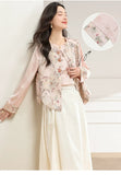 Elowen 2-Piece Pink Polyester Cheongsam Set