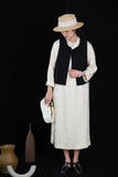 Amara Cotton-Linen Jacquard Cheongsam Dress
