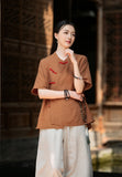 Arabella Linen Tencel Cheongsam Top